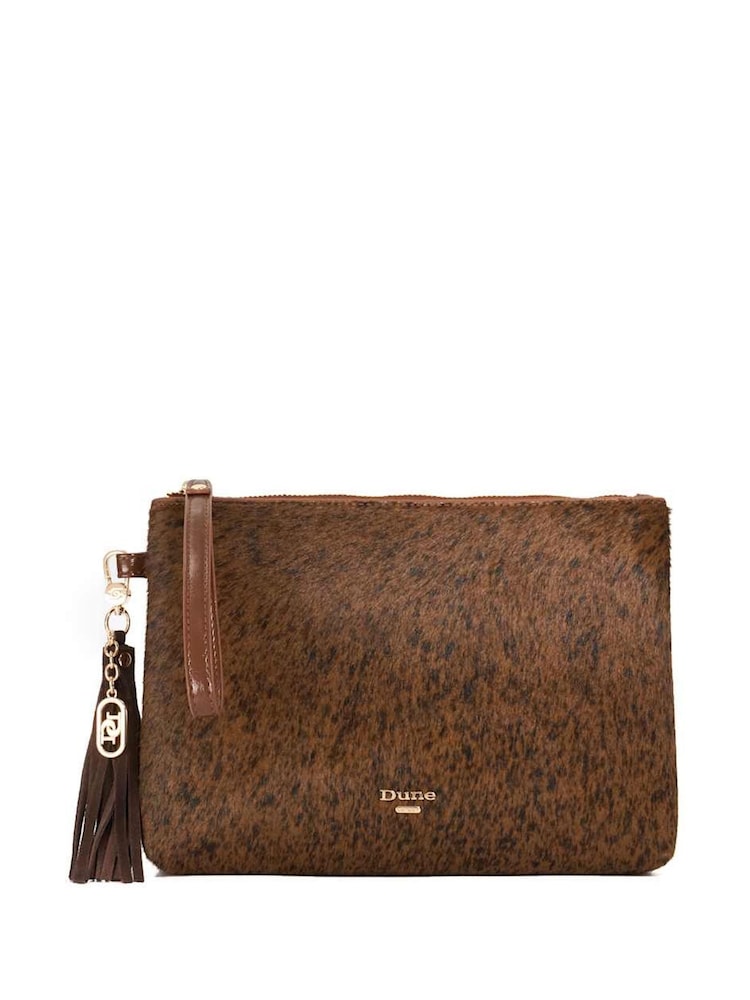 Dune London Brown Sleigh Branded Pouch Wristle - Image 1 of 5