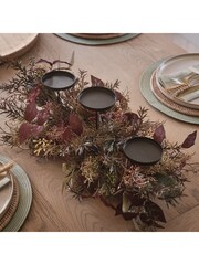 Lights4fun 70cm Autumn Winter Trio Candle Holder - Image 1 of 4
