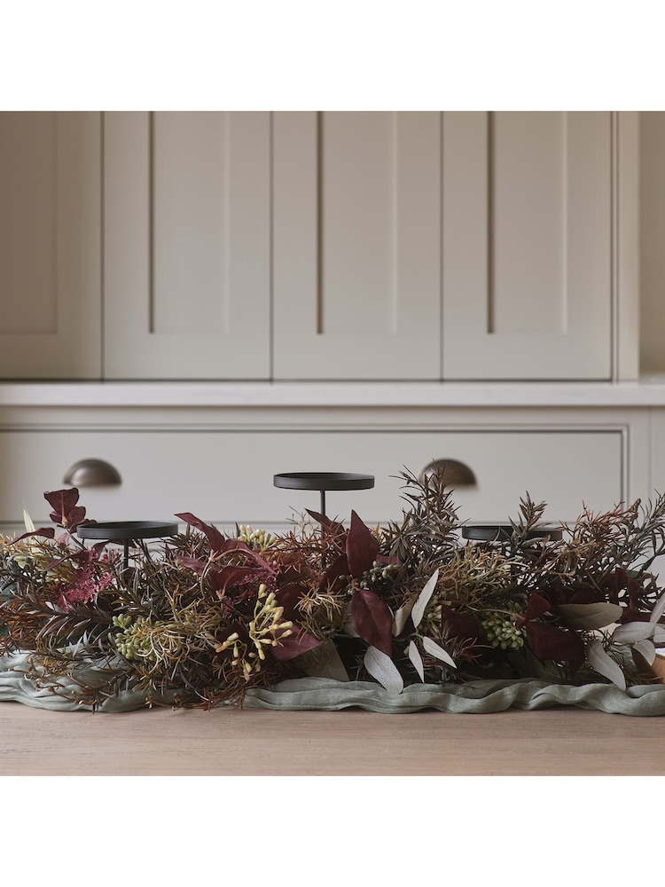 Lights4fun 70cm Autumn Winter Trio Candle Holder - Image 2 of 4