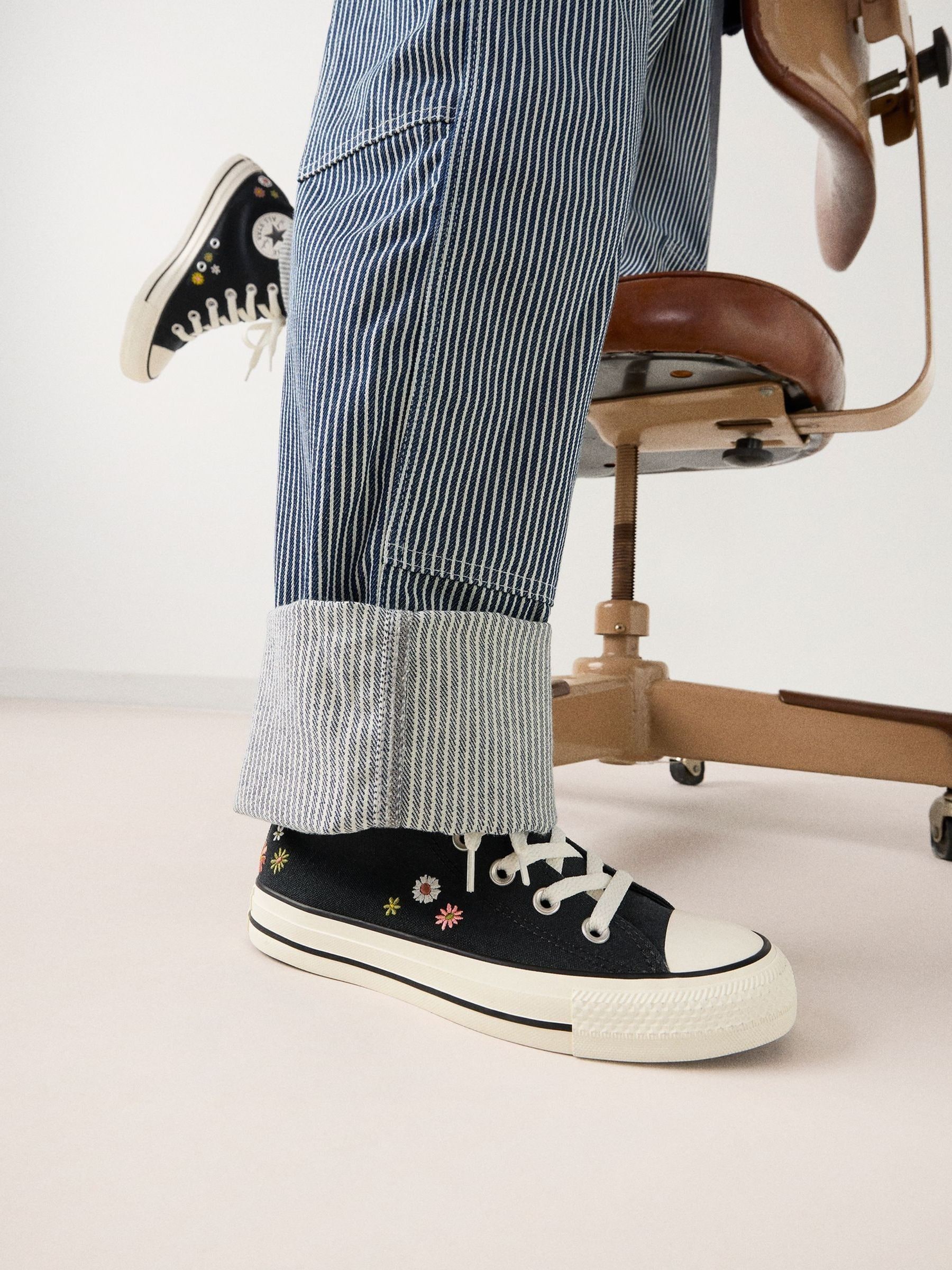 Buy Converse Black Chuck Taylor Embroidered Florals High Trainers