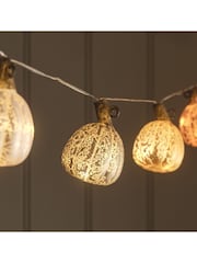 Lights4fun Multicoloured 10 Glass Pumpkin LED String Lights - Image 1 of 4