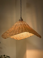 Dibor Natural Roscoe Rattan Scalloped Easy Fit Ceiling Shade - Image 1 of 5