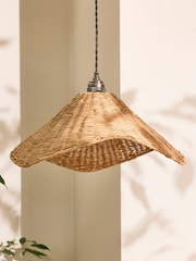 Dibor Natural Roscoe Rattan Scalloped Easy Fit Ceiling Shade - Image 2 of 5