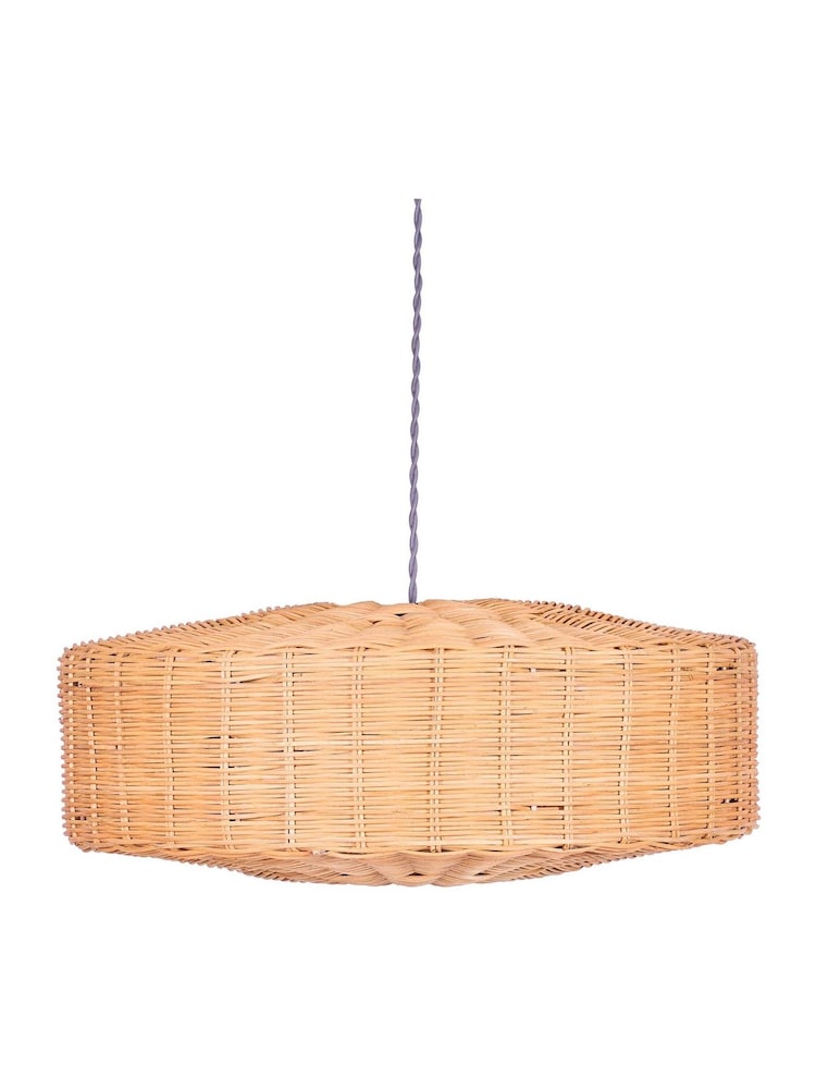 Dibor Natural Roscoe Rattan Basket Weave Easy Fit Ceiling Shade - Image 2 of 5 Dibor Natural Roscoe Rattan Basket Weave Easy Fit Ceiling Shade - Image 2 of 5