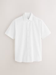 Blue/White Cotton Linen Blend Short Sleeve Smart Shirts 3 Pack - Image 2 of 6