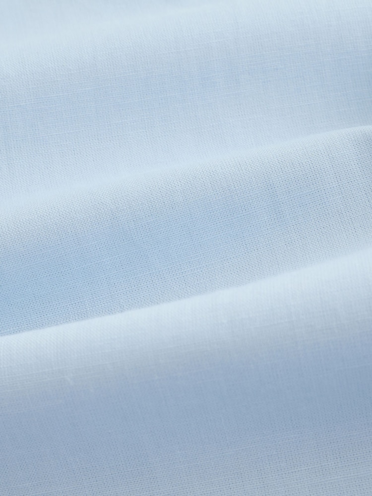 Blue/White Cotton Linen Blend Short Sleeve Smart Shirts 3 Pack - Image 6 of 6