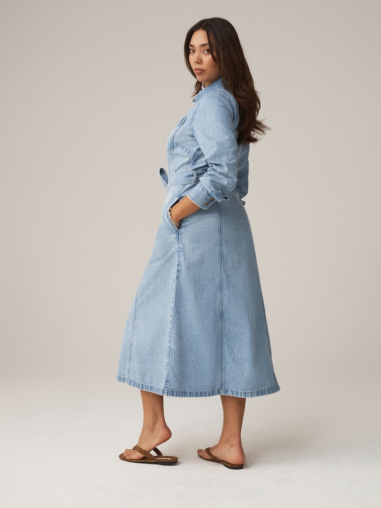 denim dress for big bust Lots of plus size denim maxi dresses that I found for yall! This one also come in chartreuse but I've linked similar options in ShopMy Comment DRESS for the link. Shoes: @