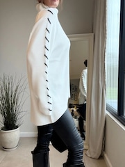 Style Cheat White Saddle Stitch Hope Jumper - Image 4 of 4