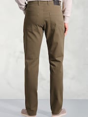 Brook Taverner Brown Tailored Fit 5 Pocket Italian Twill Stretch Cotton Trousers - Image 2 of 2