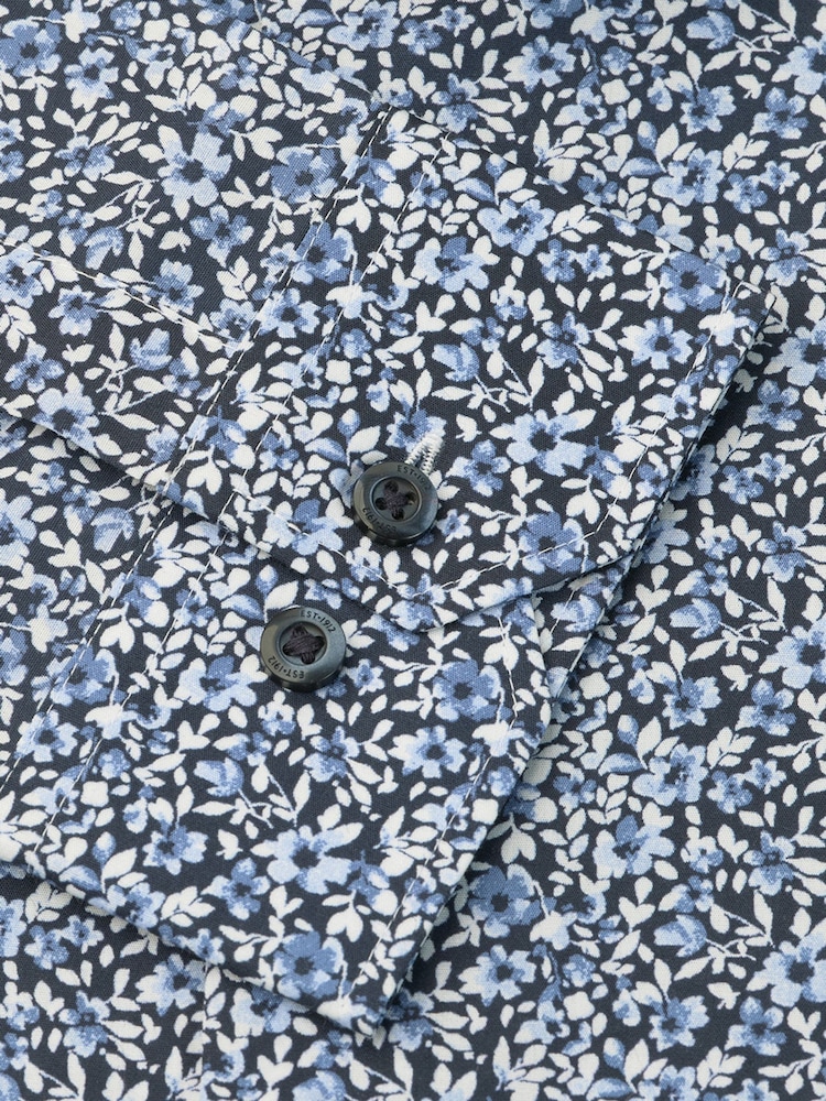 Brook Taverner Blue Ditsy Floral Cotton Shirt - Image 5 of 5 Brook Taverner Blue Ditsy Floral Cotton Shirt - Image 5 of 5