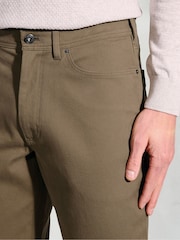 Brook Taverner Brown 5 Pocket Italian Twill Stretch Cotton Trousers - Image 4 of 4