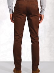 Brook Taverner Brown Cavalry Twill Stretch Cotton Trousers - Image 2 of 4