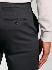 Brook Taverner Grey Tailored Fit Cavalry Twill Stretch Cotton Trousers - Image 3 of 5