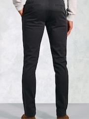 Brook Taverner Grey Tailored Fit Cavalry Twill Stretch Cotton Trousers - Image 4 of 5