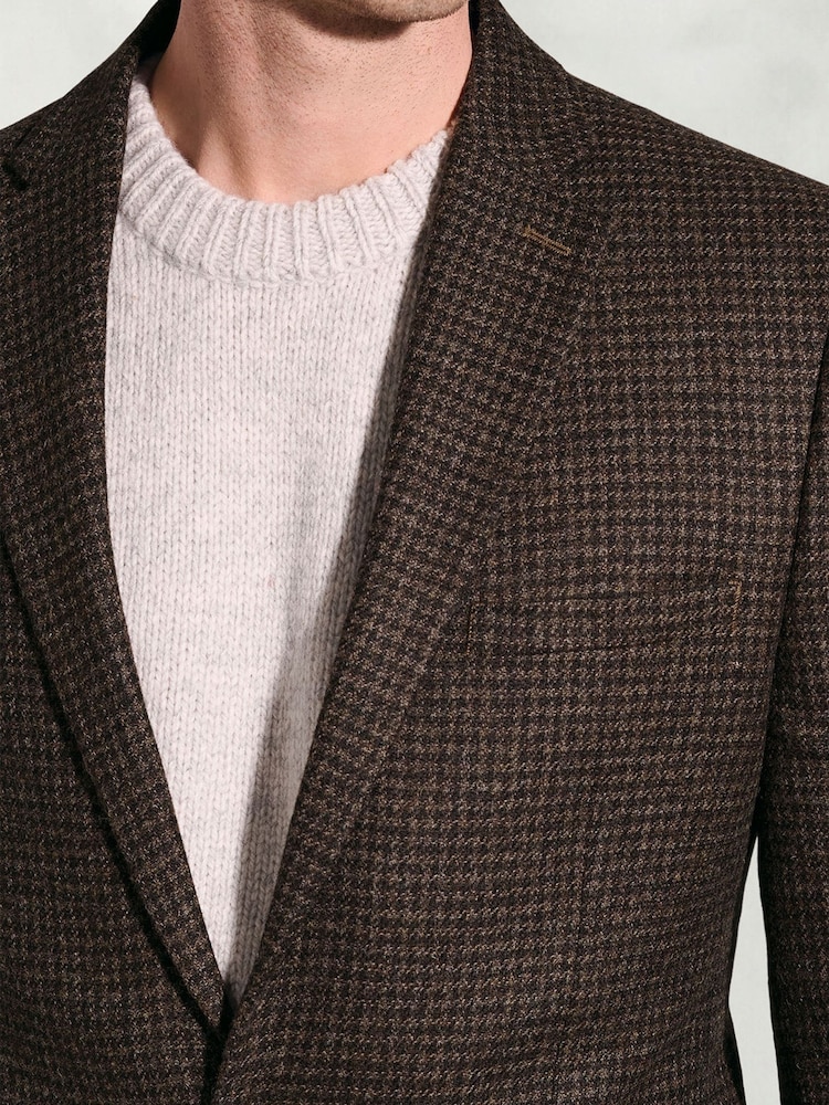 Brook Taverner Brown Puppytooth British Wool Jacket - Image 2 of 5 Brook Taverner Brown Puppytooth British Wool Jacket - Image 2 of 5