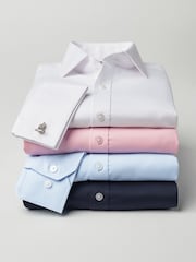 Brook Taverner Pink Tailored Fit Royal Oxford Double Cuff Cotton Shirt - Image 3 of 3