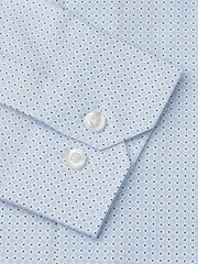 Brook Taverner Blue Micro Geometric Print Cotton Shirt - Image 5 of 5