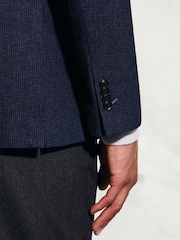 Brook Taverner Blue Puppytooth Wool Blend Jacket - Image 4 of 5
