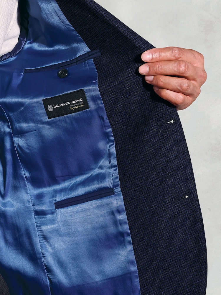 Brook Taverner Blue Puppytooth Wool Blend Jacket - Image 5 of 5