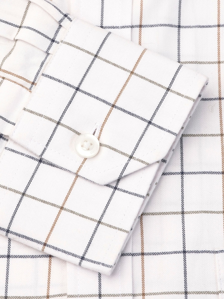 Brook Taverner Cream Tattersall Check Cotton Shirt - Image 5 of 5 Brook Taverner Cream Tattersall Check Cotton Shirt - Image 5 of 5