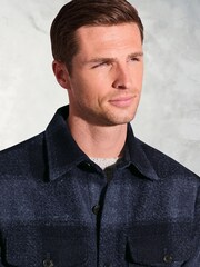 Brook Taverner Blue Textured Check Overshirt - Image 2 of 5