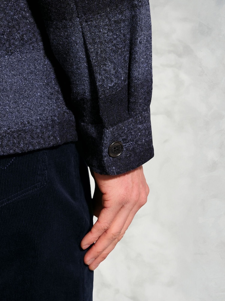 Brook Taverner Blue Textured Check Overshirt - Image 5 of 5