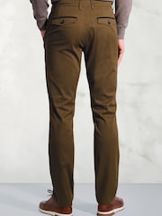 Brook Taverner Brown Textured Stretch Cotton Trousers - Image 2 of 4