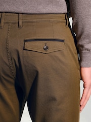 Brook Taverner Brown Textured Stretch Cotton Trousers - Image 3 of 4