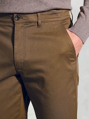 Brook Taverner Brown Textured Stretch Cotton Trousers - Image 4 of 4