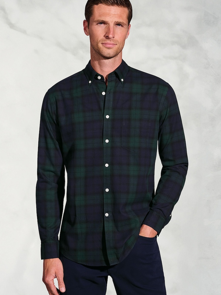 Brook Taverner Green Tartan Cotton Shirt - Image 1 of 5 Brook Taverner Green Tartan Cotton Shirt - Image 1 of 5