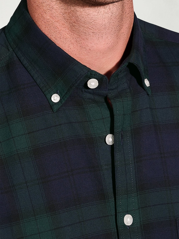 Brook Taverner Green Tartan Cotton Shirt - Image 2 of 5 Brook Taverner Green Tartan Cotton Shirt - Image 2 of 5