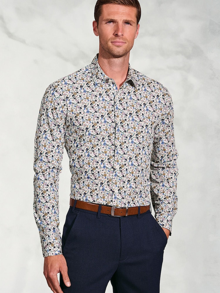 Brook Taverner Natural Nutcracker Print Cotton Shirt - Image 1 of 5 Brook Taverner Natural Nutcracker Print Cotton Shirt - Image 1 of 5
