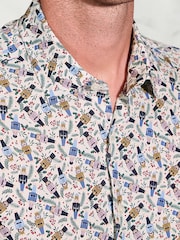 Brook Taverner Natural Nutcracker Print Cotton Shirt - Image 2 of 5