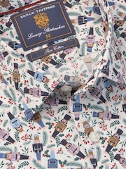 Brook Taverner Natural Nutcracker Print Cotton Shirt - Image 4 of 5