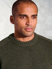 Brook Taverner Green Chunky Lambswool Crew Neck Jumper - Image 3 of 3