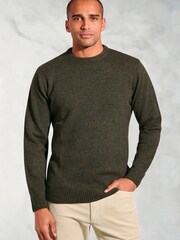 Brook Taverner Green Lambswool Crew Neck Jumper - Image 1 of 3