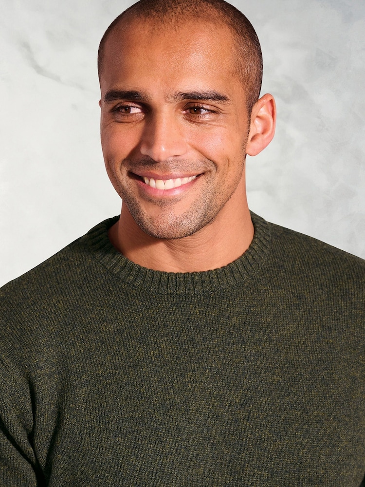 Brook Taverner Green Lambswool Crew Neck Jumper - Image 2 of 3 Brook Taverner Green Lambswool Crew Neck Jumper - Image 2 of 3