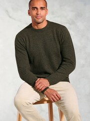 Brook Taverner Green Lambswool Crew Neck Jumper - Image 3 of 3