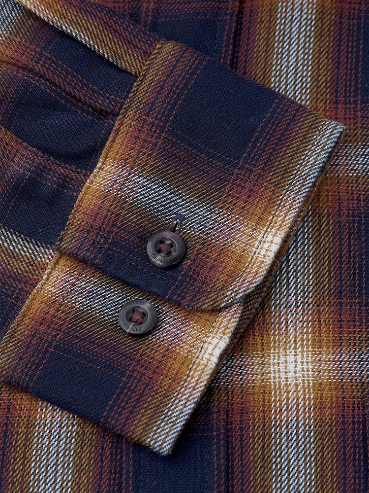 Brook Taverner Blue Ombre Check Cotton Shirt - Image 5 of 5 Brook Taverner Blue Ombre Check Cotton Shirt - Image 5 of 5