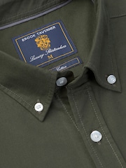 Brook Taverner Green Oxford Cotton Shirt - Image 5 of 6