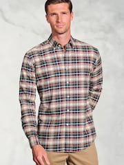 Brook Taverner Red Madras Check Oxford Cotton Shirt - Image 1 of 5
