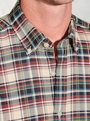 Brook Taverner Red Madras Check Oxford Cotton Shirt - Image 2 of 5