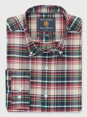 Brook Taverner Red Madras Check Oxford Cotton Shirt - Image 3 of 5