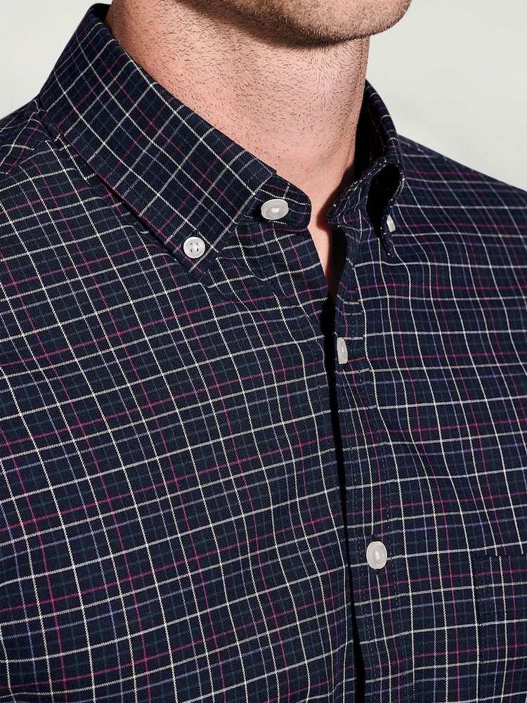 Brook Taverner Blue Small Tattersall Check Cotton Shirt - Image 2 of 5 Brook Taverner Blue Small Tattersall Check Cotton Shirt - Image 2 of 5