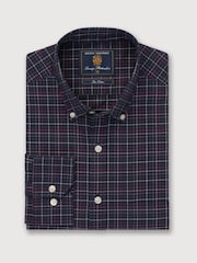 Brook Taverner Blue Small Tattersall Check Cotton Shirt - Image 3 of 5