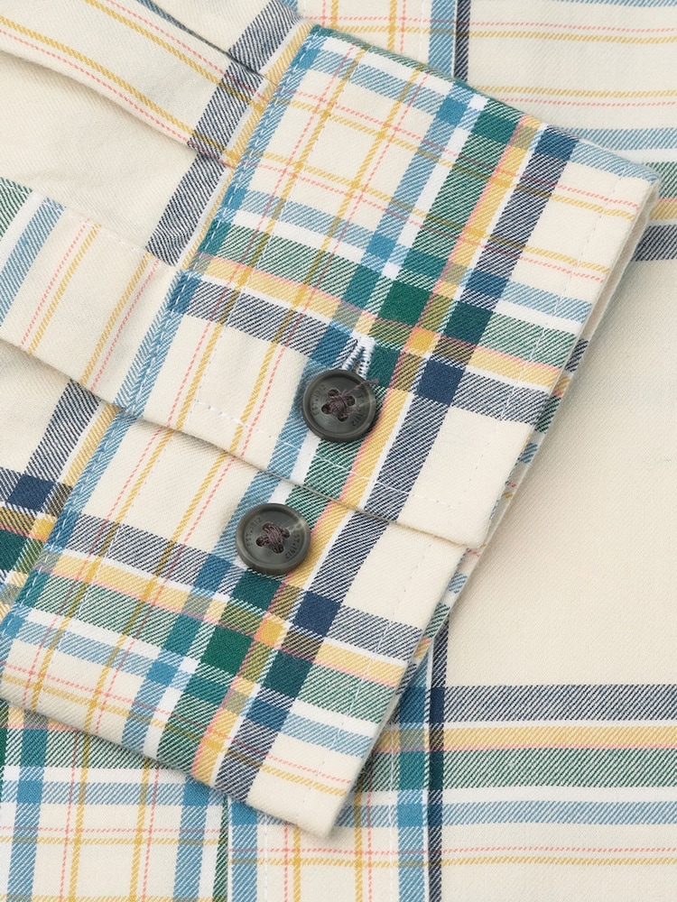Brook Taverner Cream Oversize Check Cotton Shirt - Image 6 of 6 Brook Taverner Cream Oversize Check Cotton Shirt - Image 6 of 6
