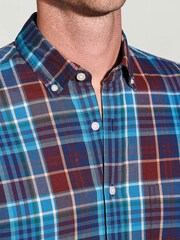 Brook Taverner Blue Melange Check Cotton Shirt - Image 2 of 5