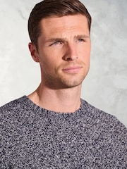 Brook Taverner Blue Twist Knit Crew Neck Jumper - Image 3 of 3