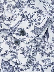 Brook Taverner Blue Wolf Print Cotton Shirt - Image 5 of 5