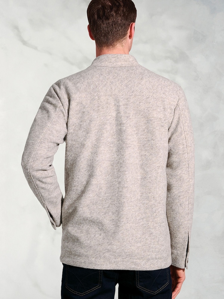 Brook Taverner Natural Textured Twill Overshirt - Image 3 of 3 Brook Taverner Natural Textured Twill Overshirt - Image 3 of 3
